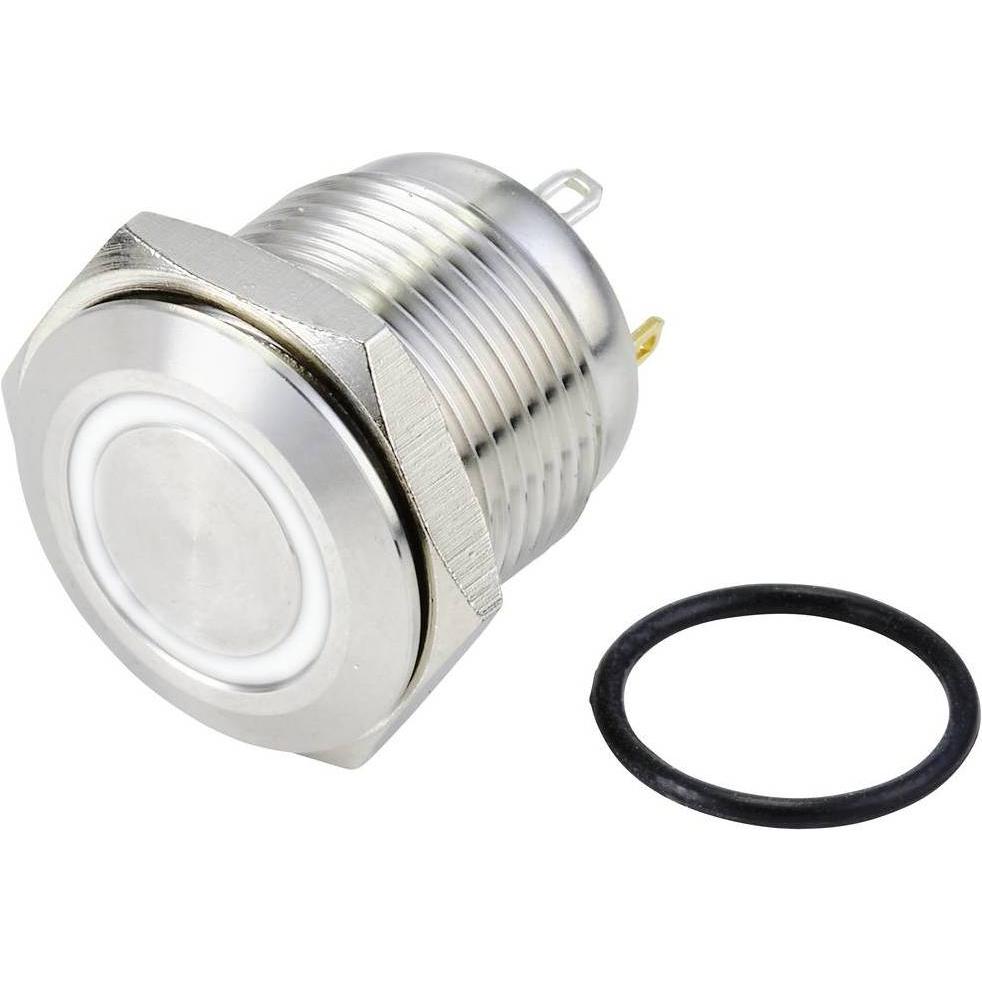 Tru Components Drucktaster Serie GQ16F-10E, Taster + Schalter, Silber