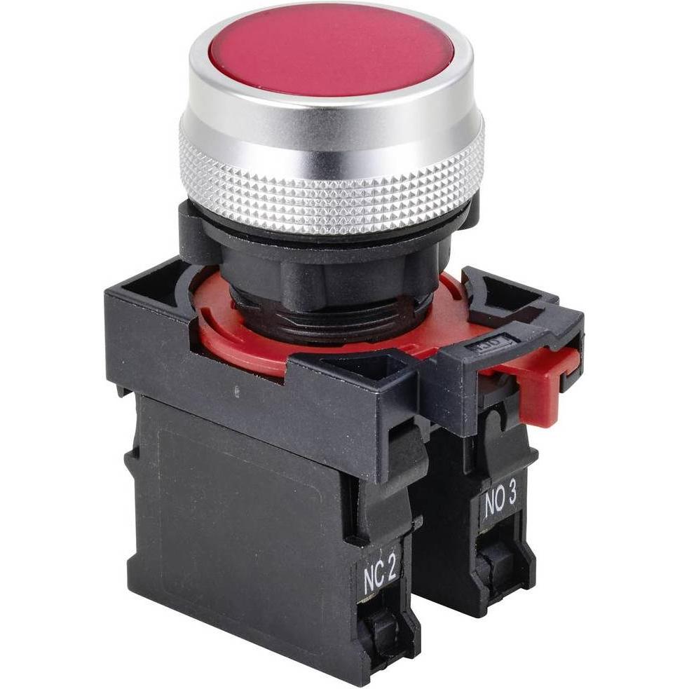 Tru Components Druckschalter 22 mm rastend ONPOW26-11Z/R, Taster + Schalter, Rot