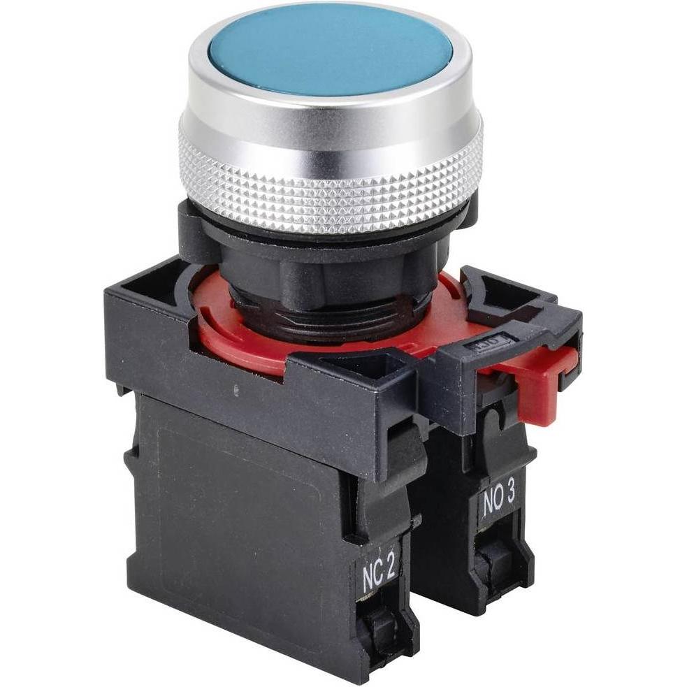 Thumbnail - Tru Components Druckschalter 22 mm rastend ONPOW26-11Z/B, Taster + Schalter, Blau