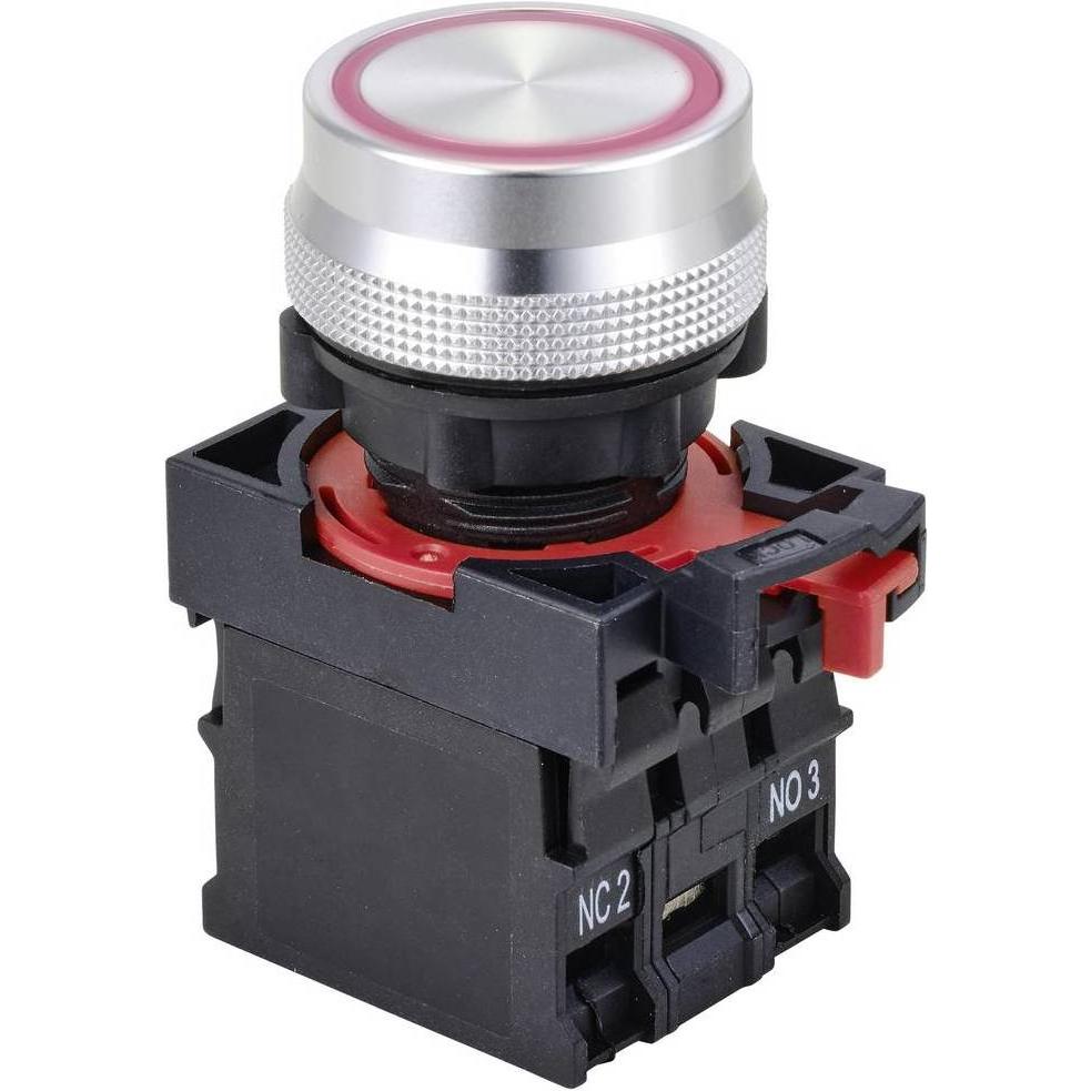 Thumbnail - Tru Components Druckschalter 22 mm tastend ONPOW26-11E/R/12V, Taster + Schalter, Rot