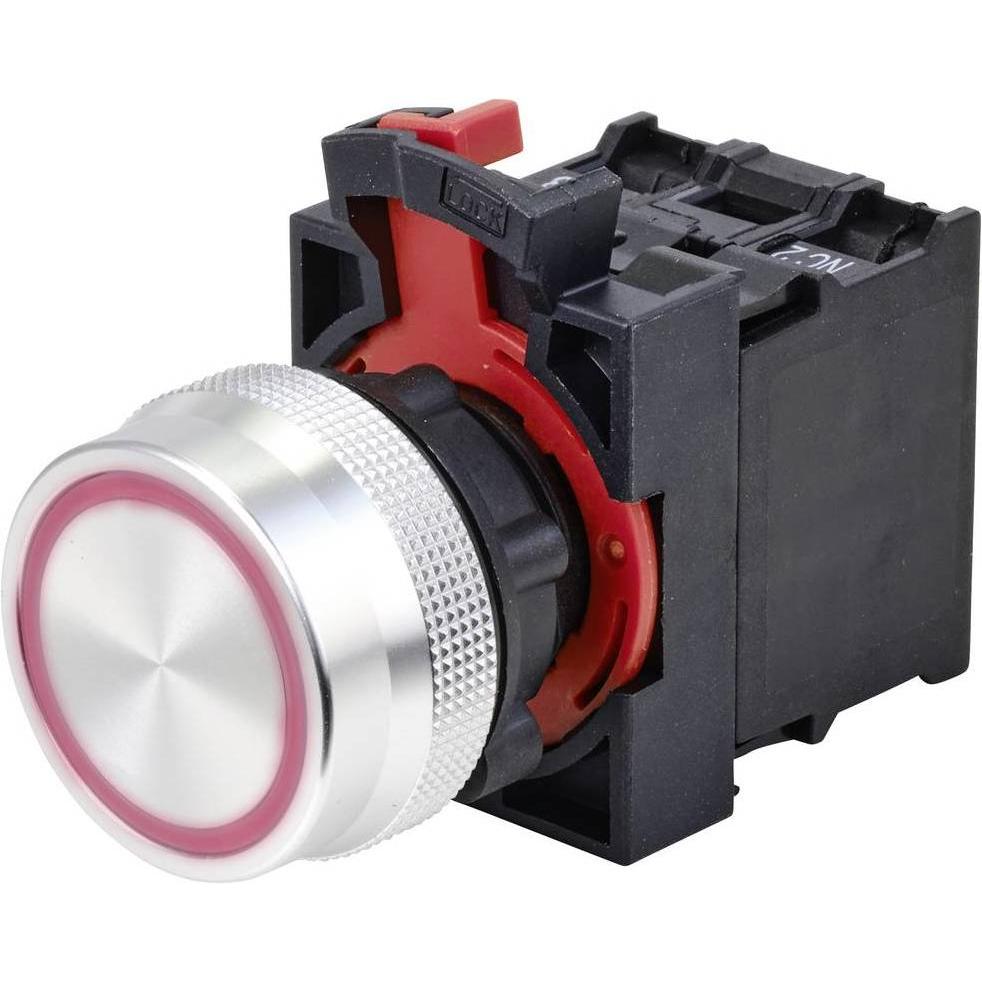 Thumbnail - Tru Components Druckschalter 22 mm tastend ONPOW26-11E/R/12V, Taster + Schalter, Rot