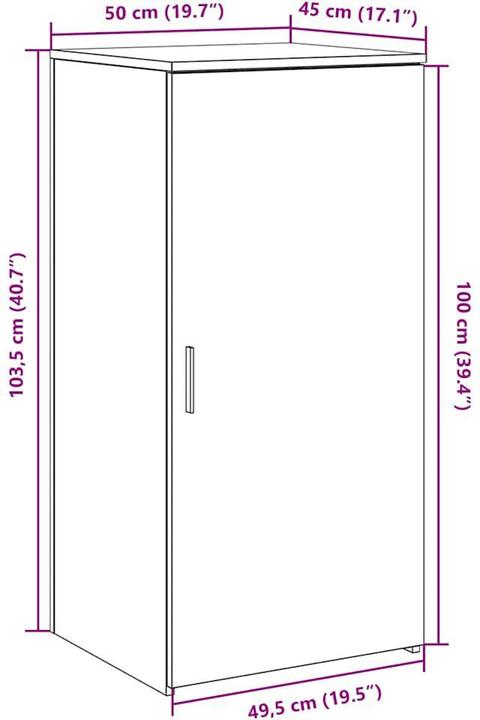 Image du produit vidaXL Lagerschrank (50 x 45 x 103.50 cm)