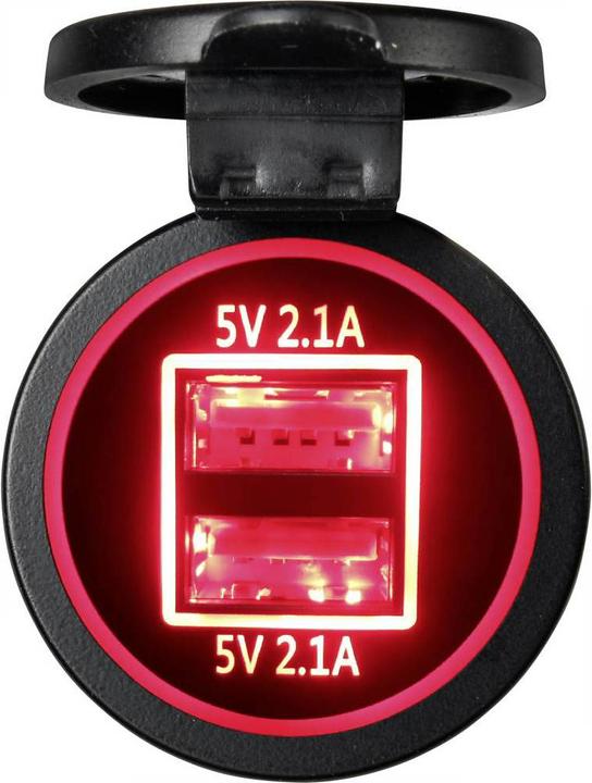 Immagine prodotto Tru Components Spina di ricarica USB con 2 porte USB A Installazione della presa Contenuto 1 pz.