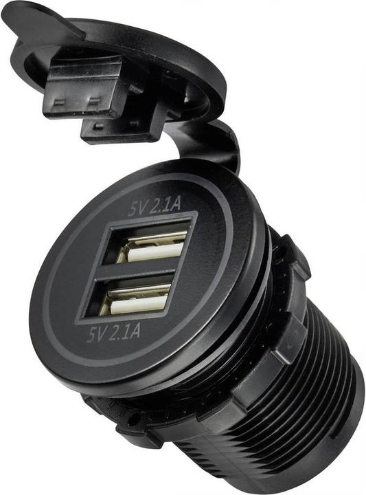 Immagine prodotto Tru Components Spina di ricarica USB con 2 porte USB A Installazione della presa Contenuto 1 pz.