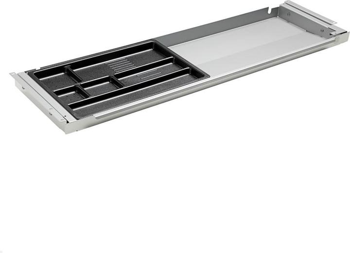 TecLines TUS001A Untertisch Schublade mit Kunststoffeinsatz L, silber