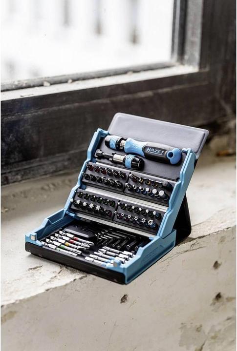 Actual product image HAZET SmartCase screwdriver bit set 2200SC-1 ∙ Hexagon, solid 6.3 (1/4 inches) ∙ Slot profile, Cros… (Cross Phillips PH M2, Cross Pozidriv PZ M3, Cross Phillips PH M3, Cross Pozidriv PZ M2)