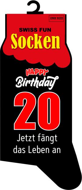 Immagine prodotto CreaDiva Socken Happy Birthday 20 - Jetzt fängt das Leben an Gr. 41-46 (41 - 46)