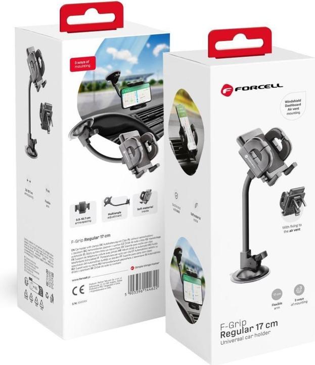 Produktbild Forcell Stylus F-GRIP Regular 17 cm car holder for windshield / dashboard / air vent black