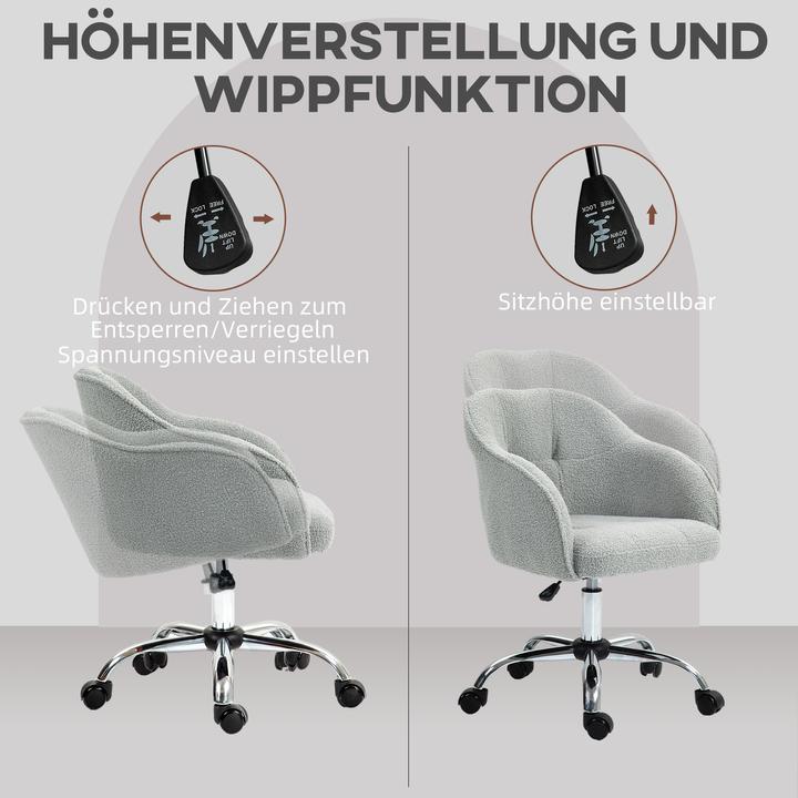 Produktbild Homcom Bürostuhl Polyester, Kunstleder Grau