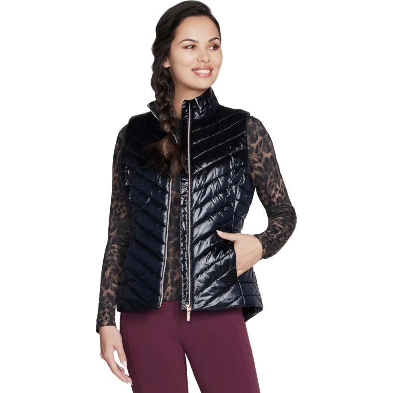 Skechers, Donne, Gilet, GO Shield Shine gilet nero, Nero, (XL)