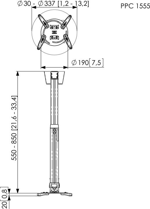 Produktbild Vogels PPC-1555, Projektordeckenhalterung (Decke)