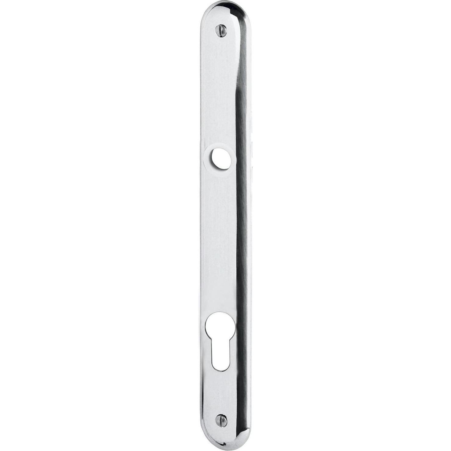 Grundmann, Türgriff + Fenstergriff, Langschild ELEGANT WG 500, PZ 88, Alu poliert ÖNORM (Türschild)