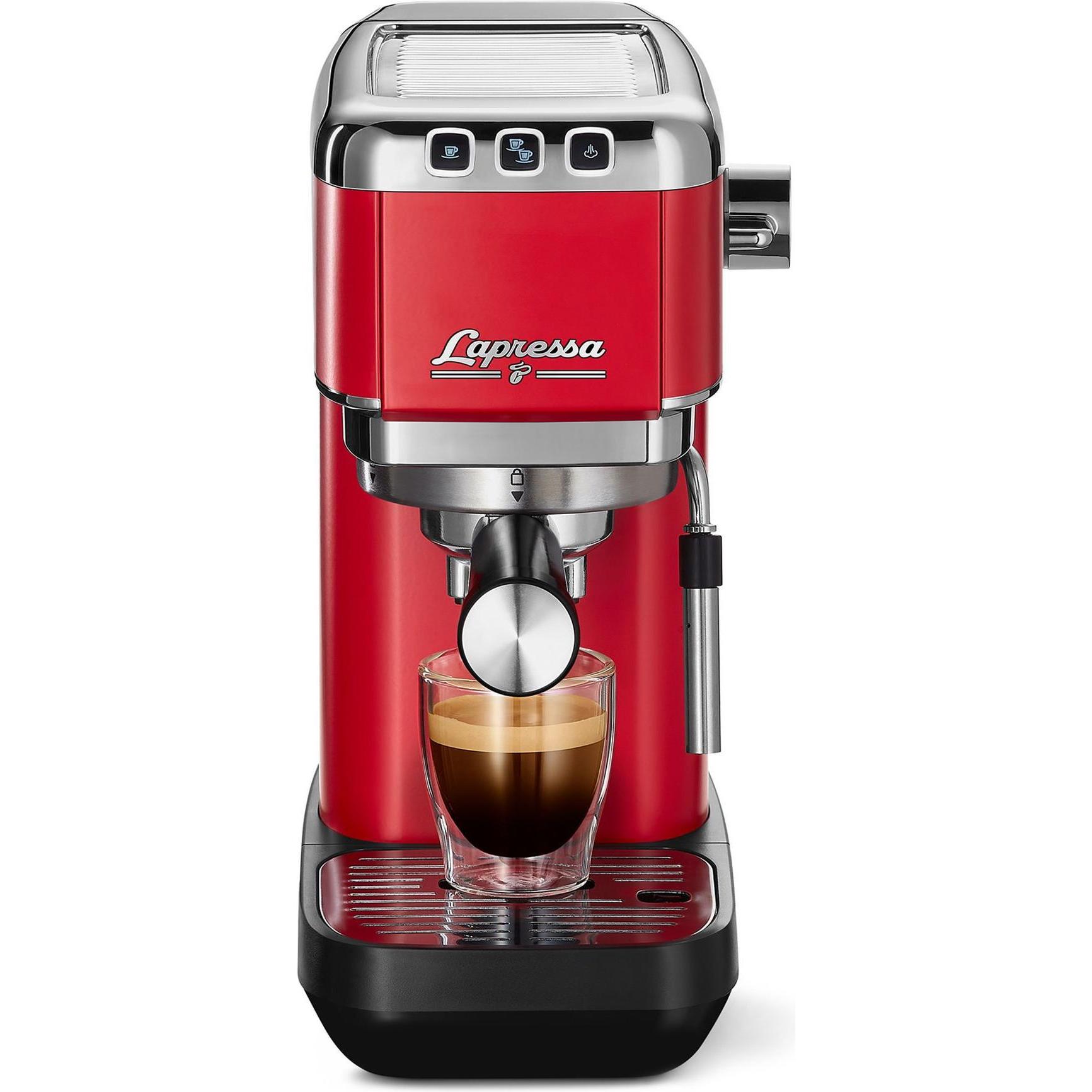 Thumbnail - Tchibo Siebträger Espressomaschine „Lapressa“, Siebträgermaschine, Rot, Schwarz, Silber