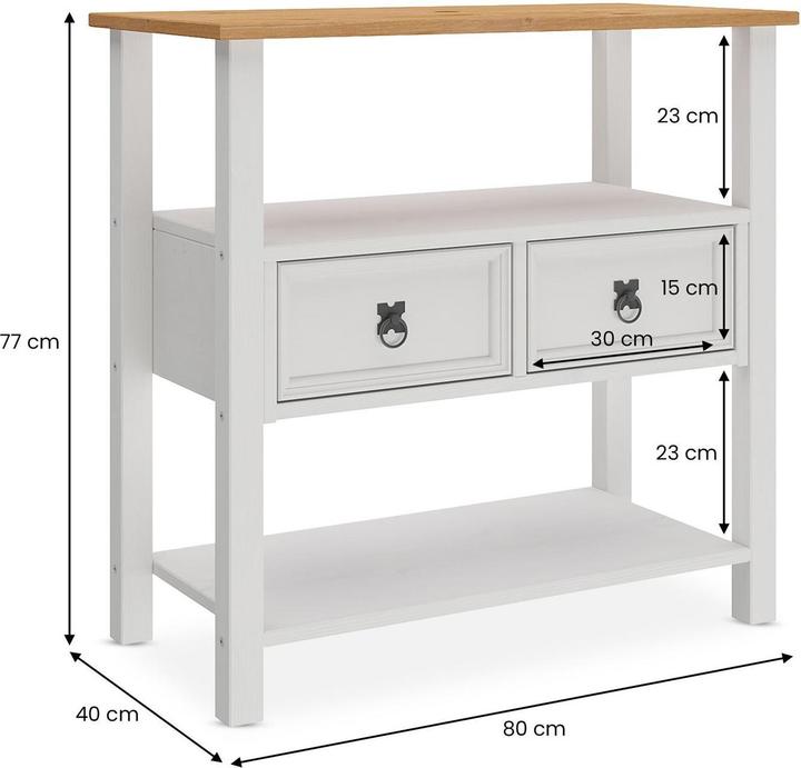 Produktbild IDIMEX Waschbeckenunterschrank TEQUILA mit 2 Schubladen – Weiss/Eiche