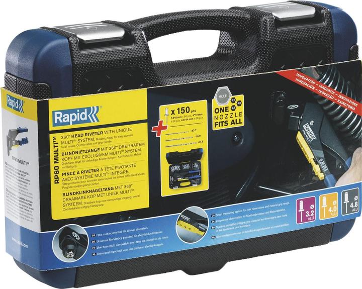Immagine prodotto Rapid RP60 Pinza multipla per rivetti ciechi con testa rotante (48 mm)