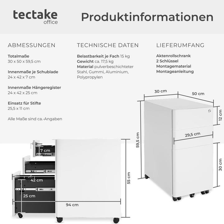 Actual product image tectake Parvus (30 x 50 x 59.5 cm)
