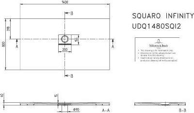 Produktbild Villeroy & Boch V&B Duschwanne SQUARO INFINITY R-eck1400x800x40mm anthrazit