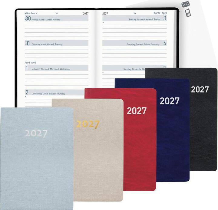 Image du produit Biella Agenda de poche Mittelformat (7,6x11 cm, 1 semaine / 2 pages)