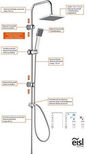 Actual product image Eisl EASY ENERGY Überkopf-Brauseset