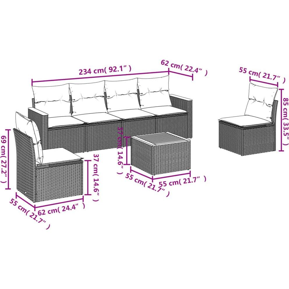 Thumbnail - VidaXL, Gartenlounge, 10-tlg. Garten-Lounge-Set mit Kissen