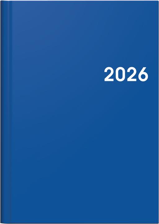 BRUNNEN 1079661036 | Buchkalender Mod. 796 2026 | A5, Kunststoff, blau (A5, Deutsch, Französisch, Englisch)