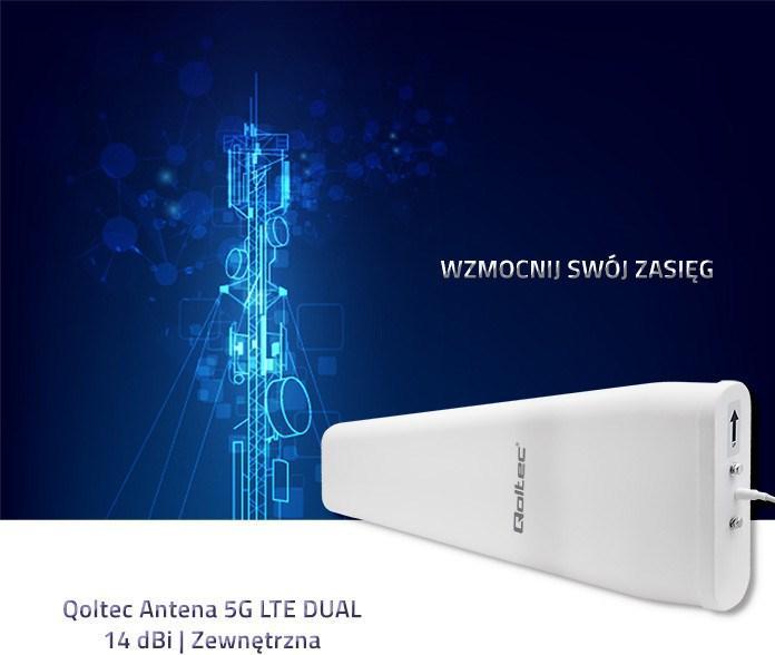 Produktbild Qoltec 57032 Antenna 5G LTE DUAL 14 dBi (5G)