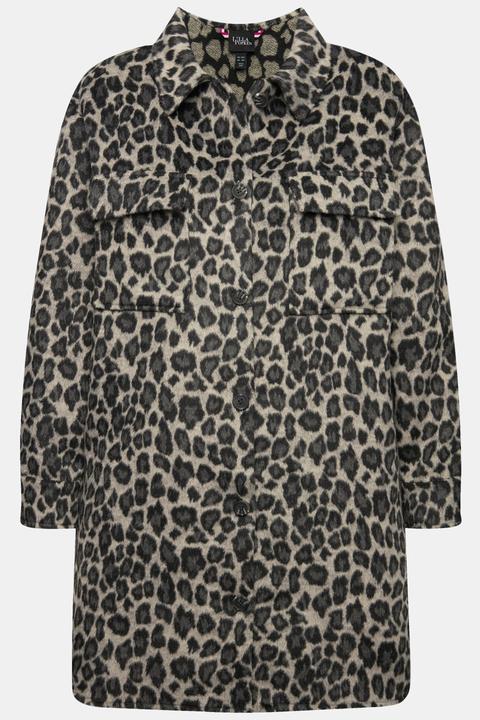 Actual product image Ulla Popken Leopard Print Shirt Jacket (54)