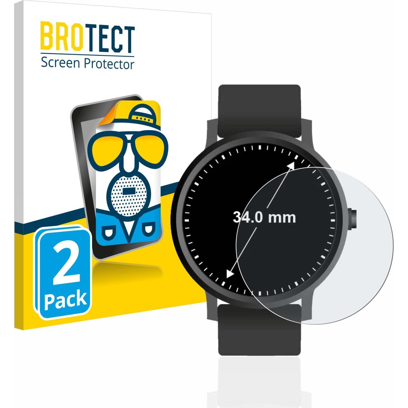 BROTECT Entspiegelungs-Schutzfolie Displayschutz Matt, Smartwatch Schutzfolie, Grau