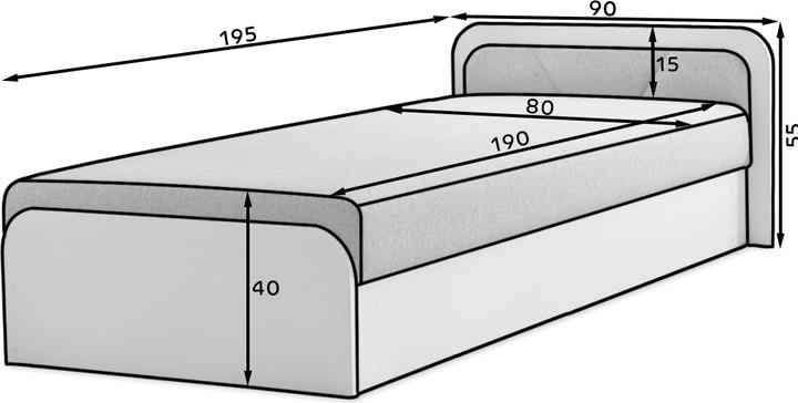Immagine prodotto ELTAP Parys mit Stauraum (80 x 190 cm)