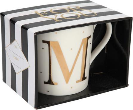 Immagine prodotto Magni 5909.040 Tazza con manico, in porcellana, 300 ml, con iscrizione, M (300 ml, 1 x)