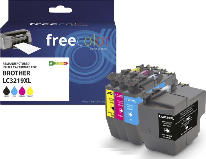 Image du produit Freecolor Cartouche Brother LC3219XL Multipack BK/C/M/Y remanufacturée (M, C, Y, CF)