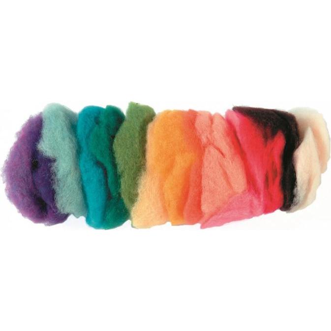 Glorex Schafwolle 10x10g mix, Garn + Wolle