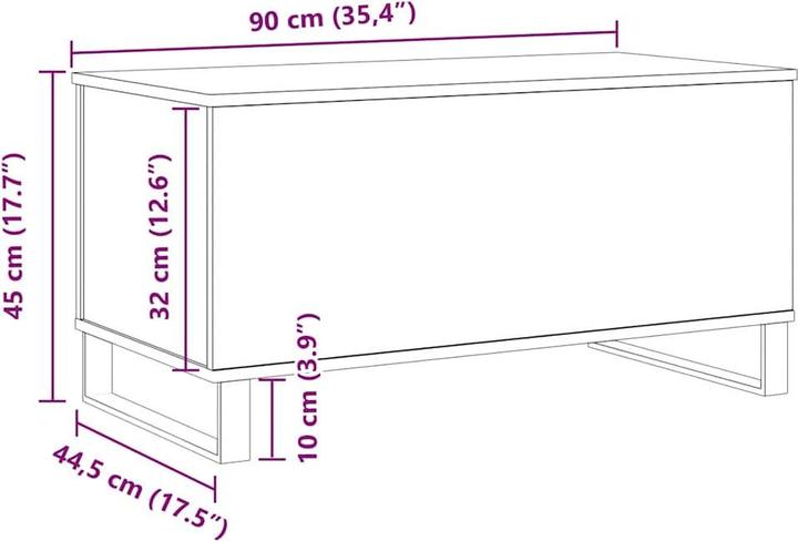 Image du produit vidaXL Couchtisch (44.50 x 90 x 45 cm)