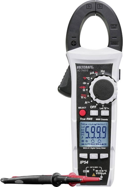VC-740 E, 3 batterie micro (AAA), 2 puntali di sicurezza CAT IV, sensore di temperatura (da -40 a +250°C tipo K con spina a banana, borsa di trasporto, istruzioni per l'uso (su CD).