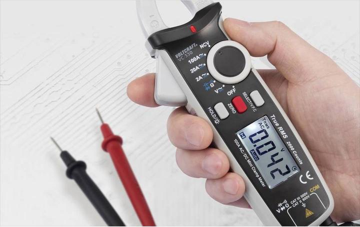 Image du produit Voltcraft Pince ampèremétrique AC/DC TrueRMS (CAT II 600V, CAT III 300V)
