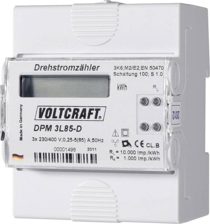 Voltcraft Hutschienen-Drehstromzähler 85 A