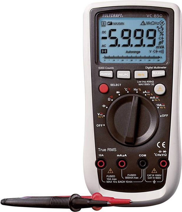 Produktbild Voltcraft Digital-Multimeter VC-850 - ISO kalibriert (CAT III 1000V, CAT IV 600V)