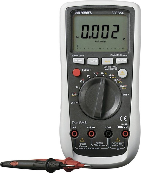 Produktbild Voltcraft Digital-Multimeter VC-850 - ISO kalibriert (CAT III 1000V, CAT IV 600V)