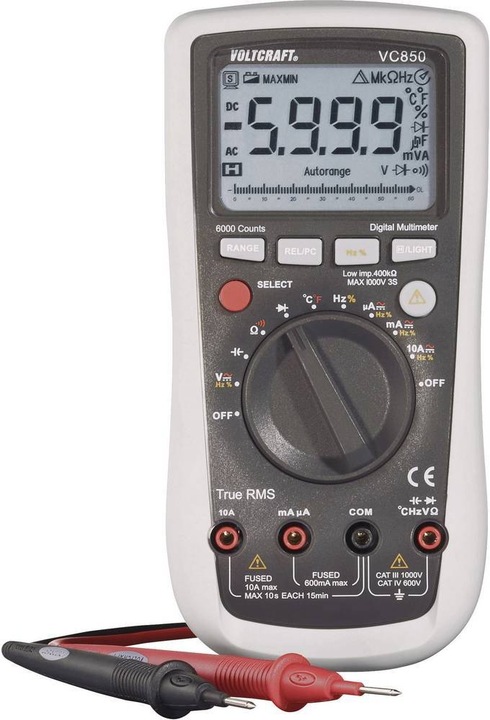 Produktbild Voltcraft Digital-Multimeter VC-850 - ISO kalibriert (CAT III 1000V, CAT IV 600V)