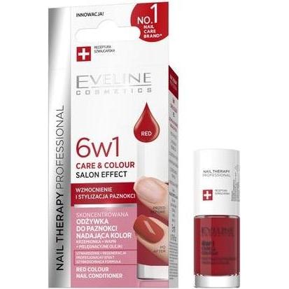 Eveline, Prodotto cura delle unghie, Nail Therapy 6w1 Care & Colour skoncentrowana odżywka do paznokci Red 5ml (5 ml)