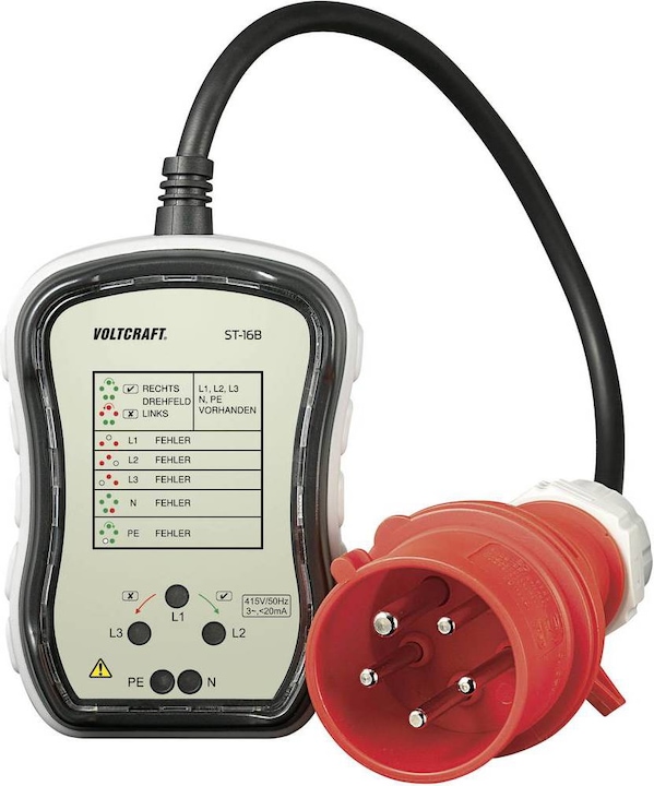 Produktbild Voltcraft 3-Phasen Steckdosentester (CAT III 300V)