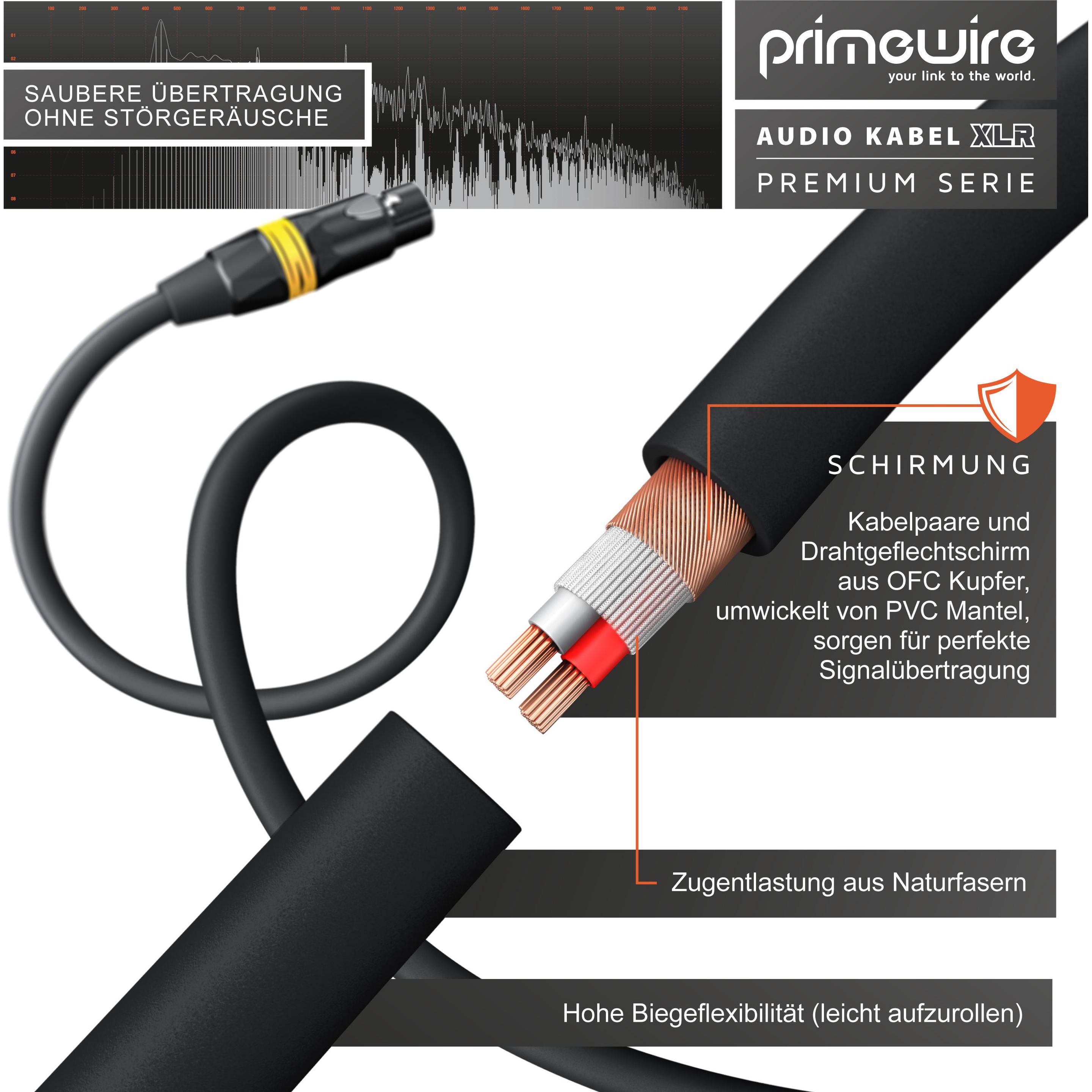 Thumbnail - Primewire XLR Audiokabel, XLR Stecker auf XLR Buchse, NF Audio Kabel, OFC Kupfer, geschirmt, flexibel (10 m, XLR), Audio...