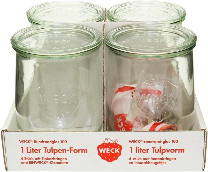 Produktbild Weck Rundrandglas Tulpe 100 (4 Stk., 1 l)
