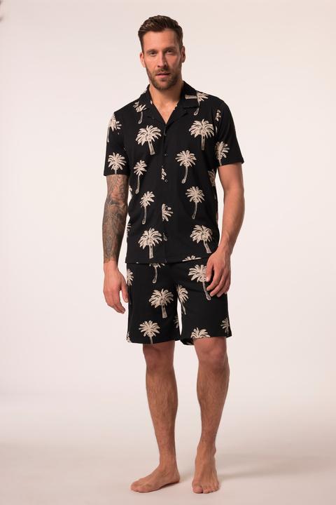 Actual product image JP1880 pyjamas, homewear, short two-piece, all-over print, shirt with Cuba collar, up to 8 XL (8XL)