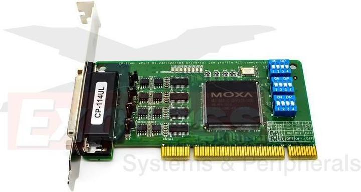 Produktbild Moxa CP-114UL-DB9M - Serielle Universal-PCI-Karte mit 4 RS-232422485-Anschlüssen und niedrigem Profil, Be