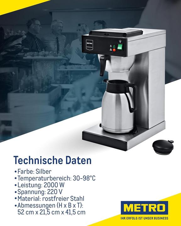 Produktbild Mailmedia Filterkaffeemaschine mit Isolierkanne (2.3L)