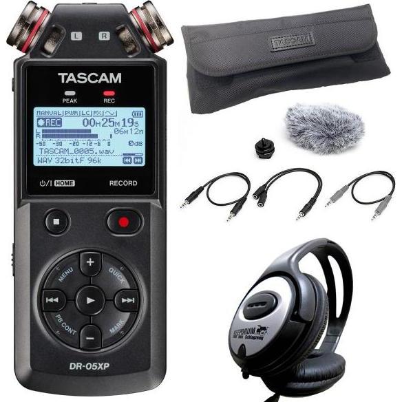 Tascam Audio-Recorder DR-05XP mit DR11CMK und Kopfhörer (Mehrspurrecorder), Audiorecorder