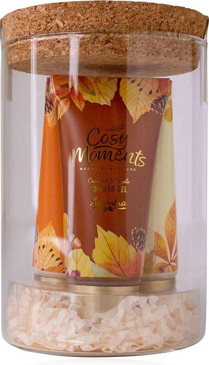 Immagine prodotto Accentra Set regalo COSY MOMENTS in barattolo con coperchio decorativo in sughero (Set per la cura del corpo)