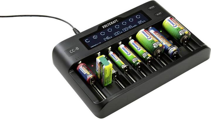 Image du produit Voltcraft Chargeur de piles rondes CC-8 (1 pcs, 10340, 14500, 16340, 17500, 17650, 18490, 18500, 18650, 21700, 22650, 26500, 26650, Sous-C, A, 9V Block, AA, AAA, Chargeurs sans batterie)