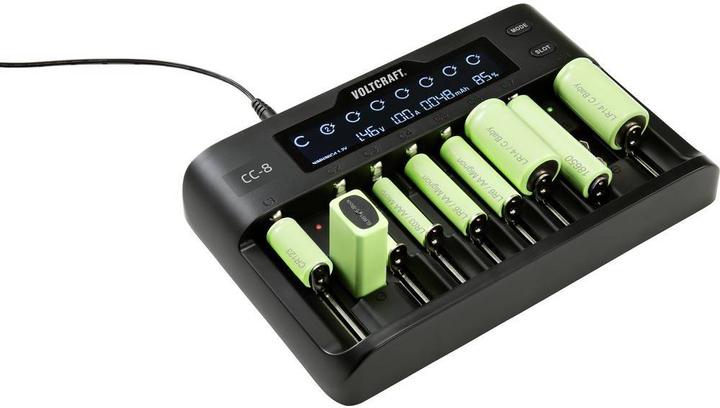 Image du produit Voltcraft Chargeur de piles rondes CC-8 (1 pcs, 10340, 14500, 16340, 17500, 17650, 18490, 18500, 18650, 21700, 22650, 26500, 26650, Sous-C, A, 9V Block, AA, AAA, Chargeurs sans batterie)